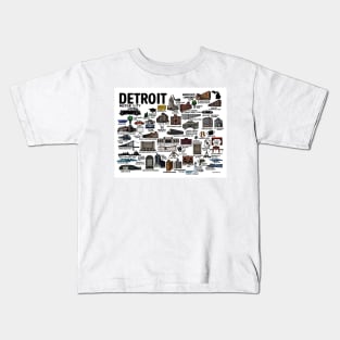 Detroit Map Kids T-Shirt